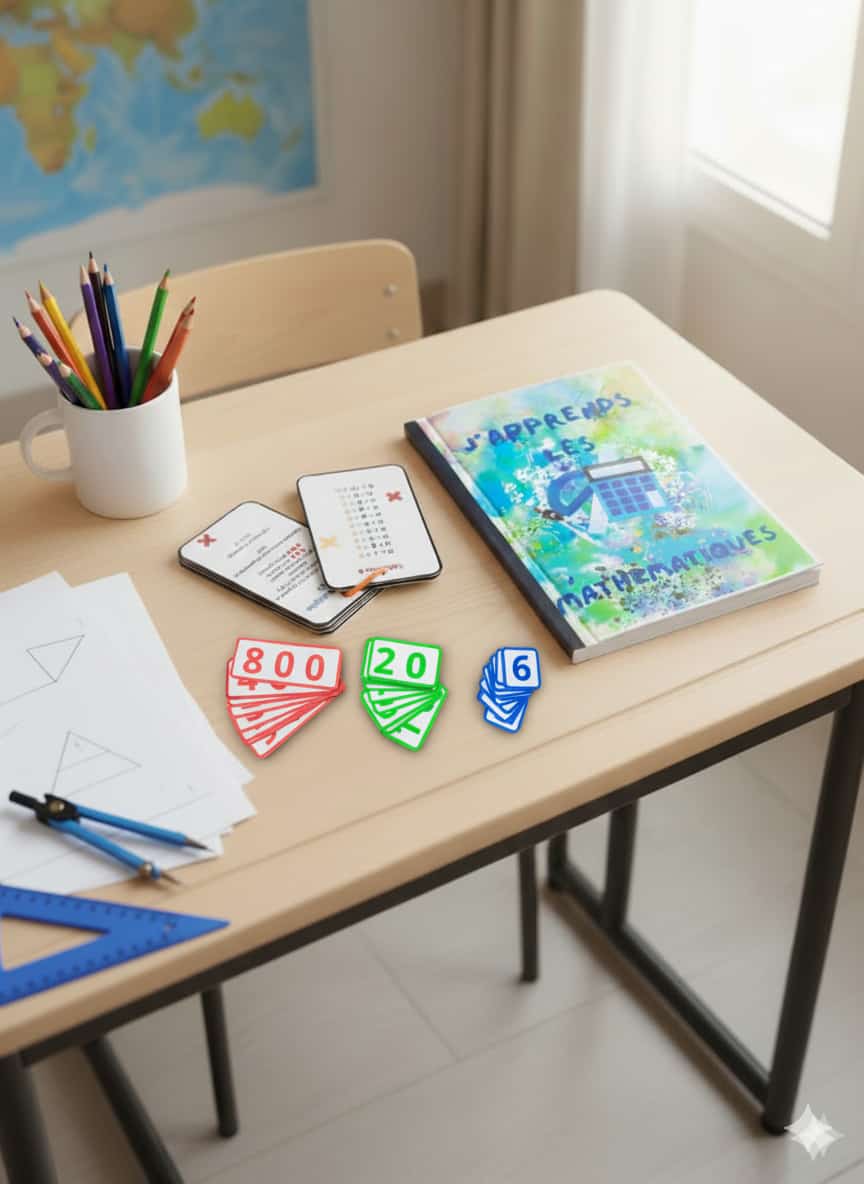 Kit maths cahier trousseau cartes numération addition multiplication TDAH Dys TSA inclusion ULIS